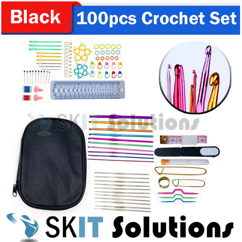 127pcs Crochet Hook Set Yarn Knitting Needles Sewing Tools DIY Craft Weave Needle Kit Accessories