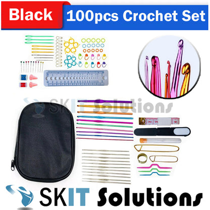127pcs Crochet Hook Set Yarn Knitting Needles Sewing Tools DIY Craft Weave Needle Kit Accessories