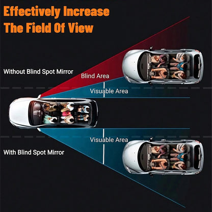 2Pcs Adhesive Blind Spot Mirror Safety Driving Wide Angle Rear View Convex Mirror For Car SUV Truck