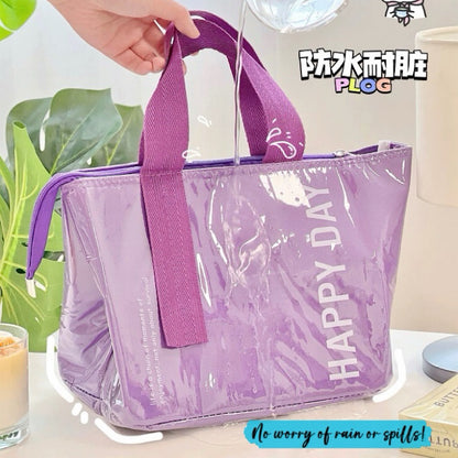 Large Capacity Bento Lunch Bag Waterproof Insulated Thermal Handheld Food Storage for Office Travel