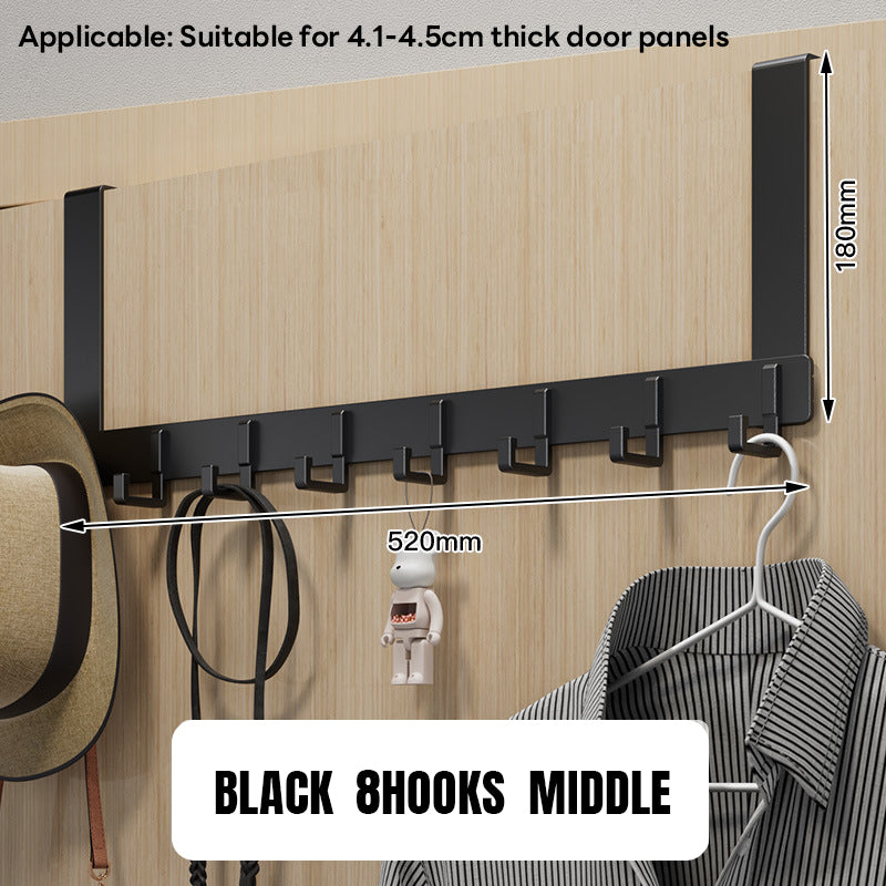 6 / 8 Hooks Over Door Hook Hanger No Drill Towel Coat Clothes Rack Storage Holder Door Behind Hanger