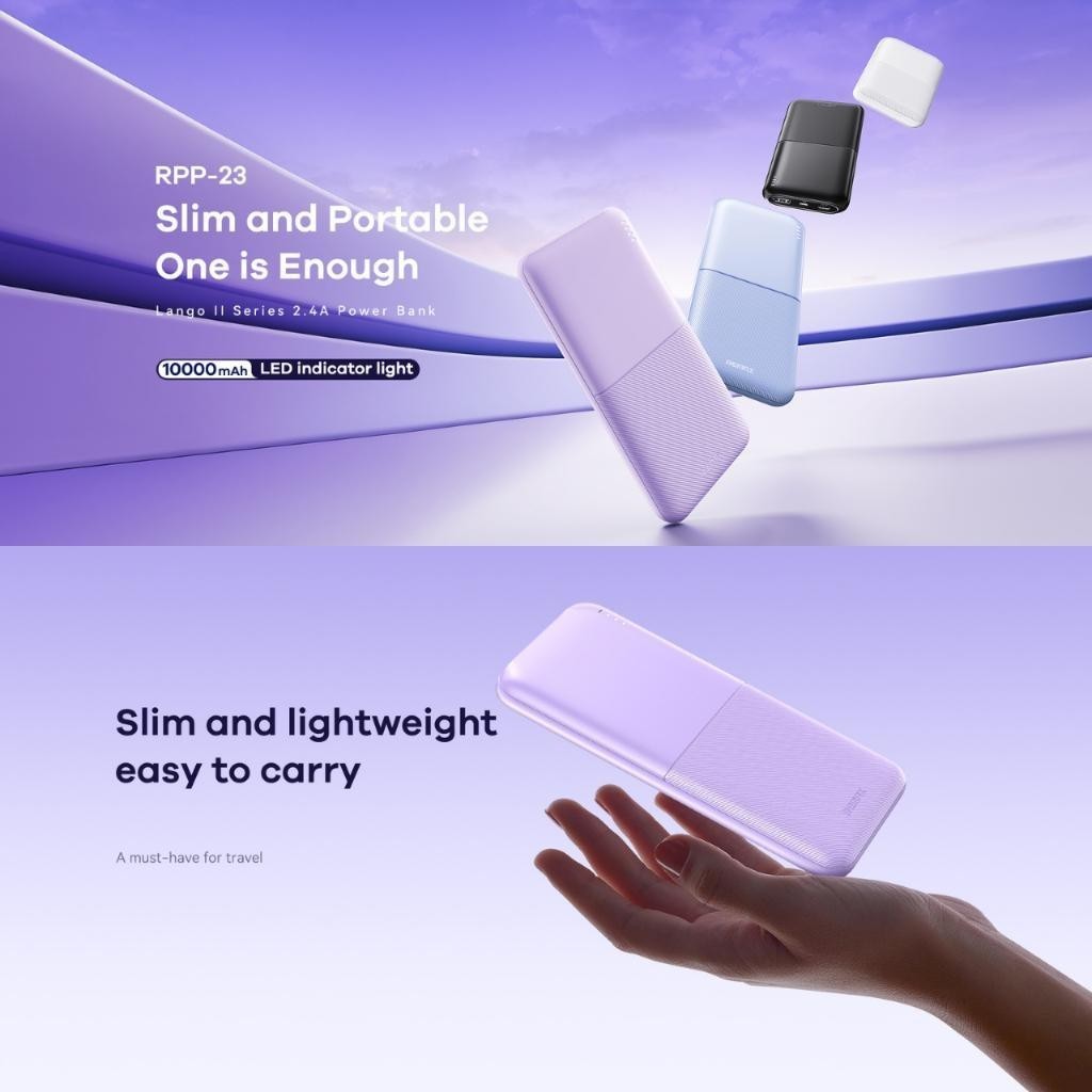 Remax RPP-23 Lango II 10000mAh 3C CCC Certified Power Bank PowerBank Slim Fast Charging USB Type-C