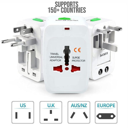 Universal / International / Worldwide Travel Adaptor All-In-One with USB / Type-C Charging Ports
