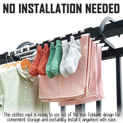 Foldable Stainless Steel Clothes Drying Rack Window Balcony Garment Hanging Stand Ledge Fence Laundry Shoes Socks Cloth