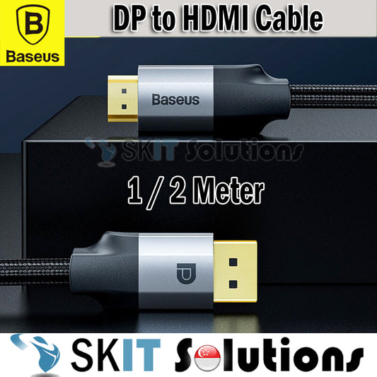Baseus Displayport to HDMI-Compatible Cable 4K 30Hz DP Diplay Port to HDMI-Compatible Adapter Cable For Laptop Projector