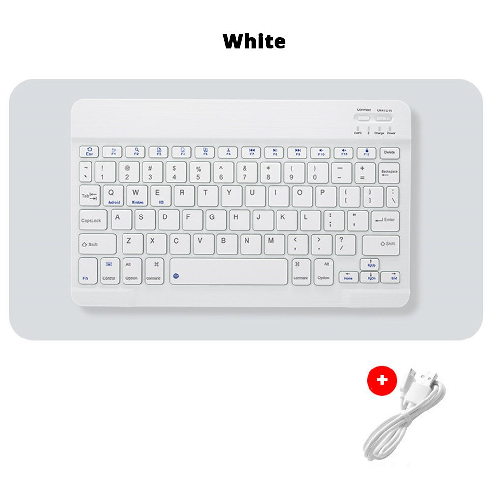10 Inch Wireless Bluetooth Keyboard + Wi-Fi Mouse Set Rechargeable Tablet Smartphone Laptop Windows