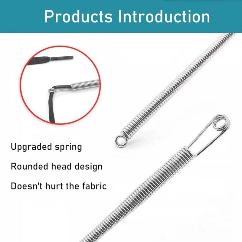 Bendable Spring Rope Threading Tool Bendable Spring Drawstring Needle Threader Multipurpose Quick Rope Thr ...