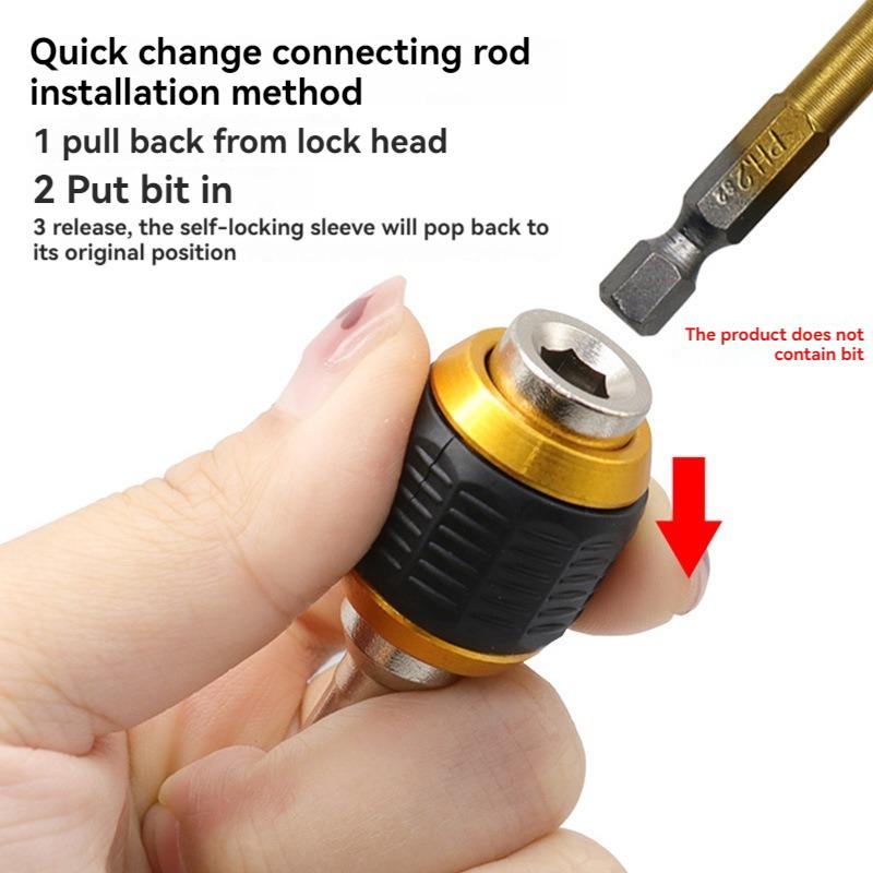 Pop Up Quick Coupling Release Converter Self-locking Hexagonal Handle Drill Screw Driver Power Tool