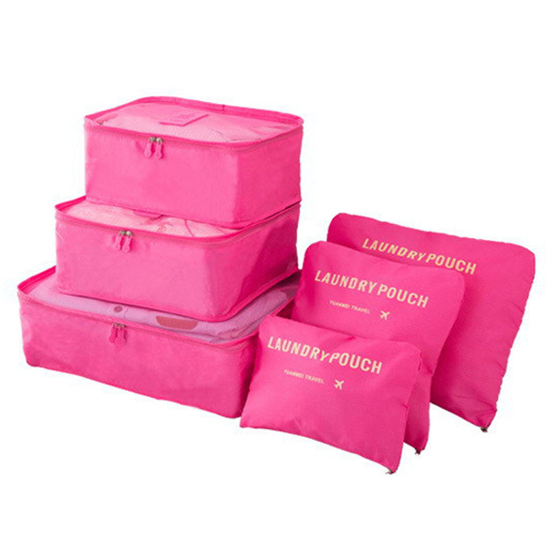 6pcs Travel Storage Bag Luggage Organizer Packing Tidy Clothing 6In1 Clothes Laundry Sleeves Pouch Cubes Organiser