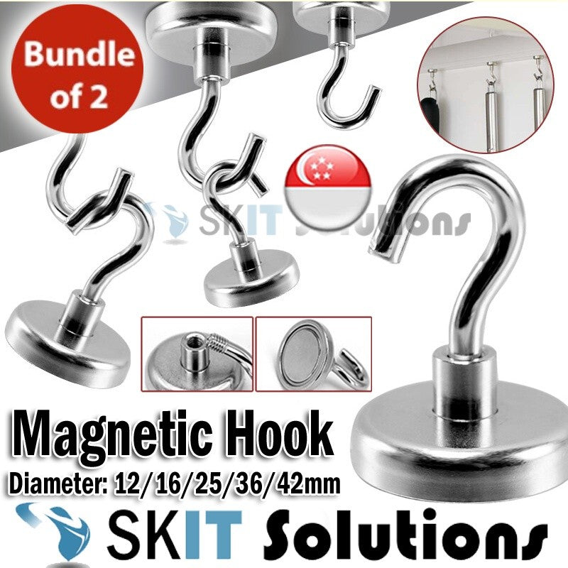 2pc Strong Magnetic Hooks Magnet Holder Wall Hanging Hanger Magnetic Organizer Organiser Hook Home Kitchen Metal Surface
