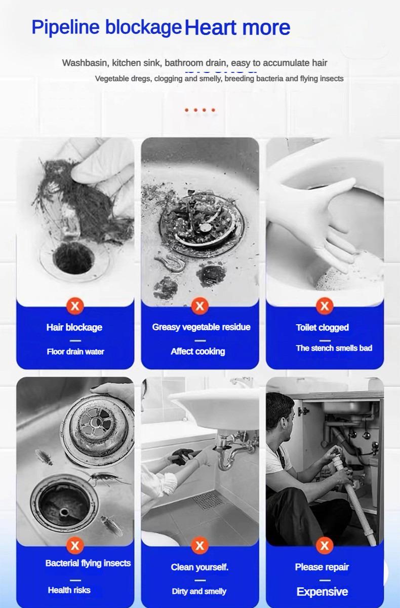 500ml Duer Pipe Dredge Gel Powerful Clog Remover for Toilet Kitchen Sewer Drain Cleaner Deodorizer