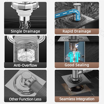 Stainless Steel Odor Proof Floor Drain Core 10cm / 15cm Washing Machine Drain Cover Anti Odor Filter