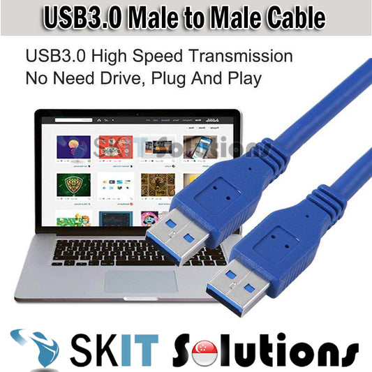 USB 3.0 Type A Male to Type A Male Extension Data Sync Cord Cable Blue For Radiator Hard Disk USB3.0 AM TO AM Data Cable