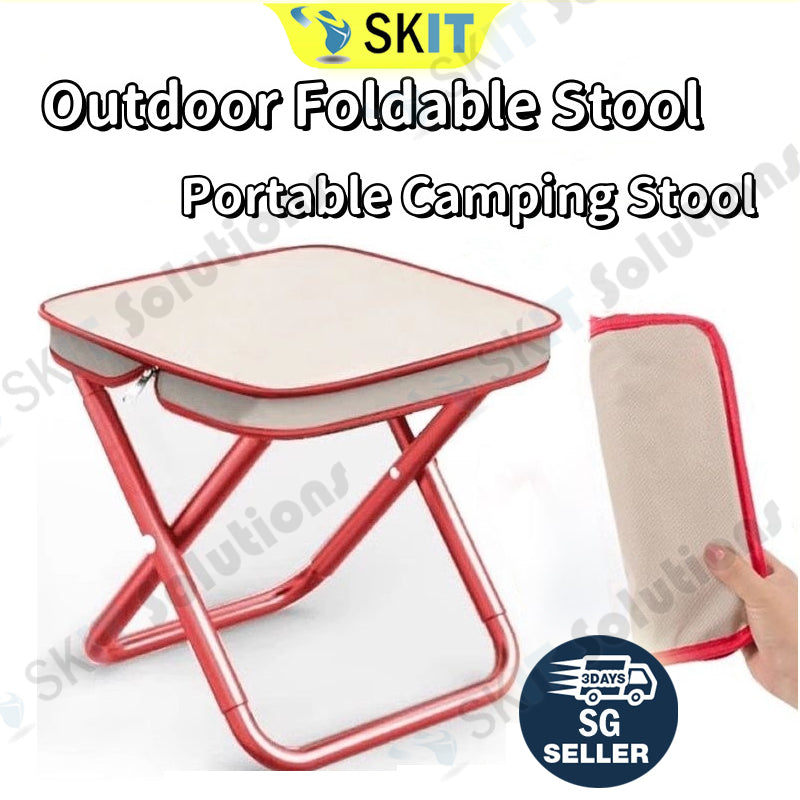 Foldable Camping Stool with Carry Bag Travel Outdoor Portable Folding Chair Lightweight Compact Seat