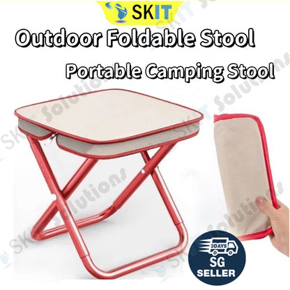 Foldable Camping Stool with Carry Bag Travel Outdoor Portable Folding Chair Lightweight Compact Seat