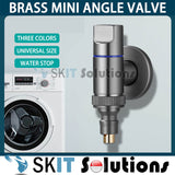 【SKIT SG】Universal Bathroom Washing Machine Faucet Mini Brass Angle Valve Bidet Dual-purpose Valve Dual-control Dual-cooking Faucet Quick Installation
