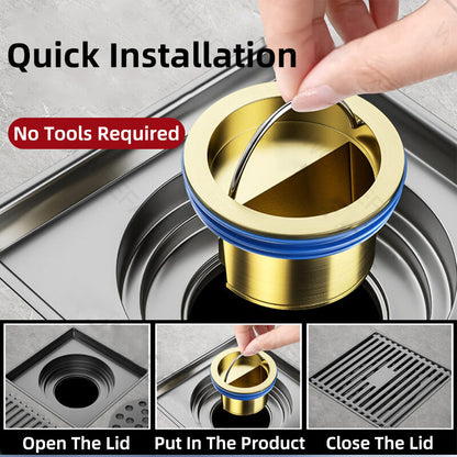 Brass Floor Drain Core Rapid Drainage Odor Insect Proof Bathroom Sewer Trap Shower Strainer Cover
