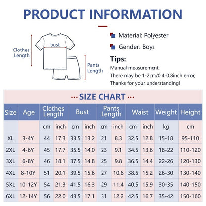 2PCS Boys Swimsuit Kids Swimwear Set Quick Dry Rash Guard Swim Trunks+Top Swimming Suit Wear 3-14Yrs