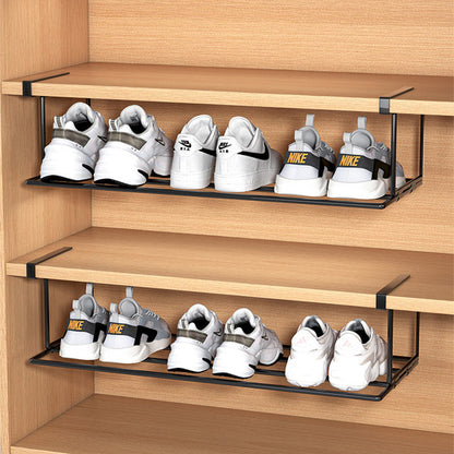 Retractable Shoe Rack Adjustable Storage Organizer Layered Partition Space-Saving Cabinet Wardrobe