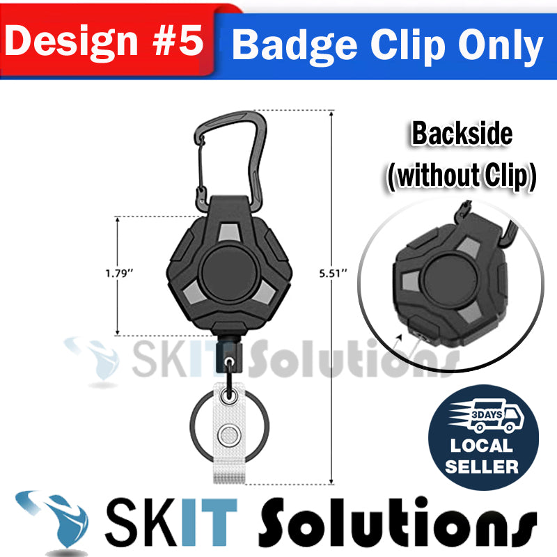 Heavy Duty Retractable Badge Reel Keychain Id Holder Card Clip Student ID Worker Tag Cover Case