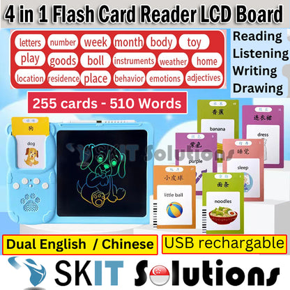 LCD Writing Board Pad Tablet Talking Flash Cards Learning Toys Montessori Educational Speech Therapy Toddlers Kids Baby