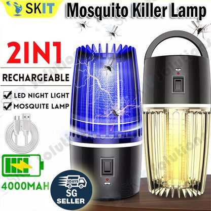 4000mah Mosquito Killer Lamp USB Rechargeable Portable Trap Repellant Electric Home UV LED Zapper