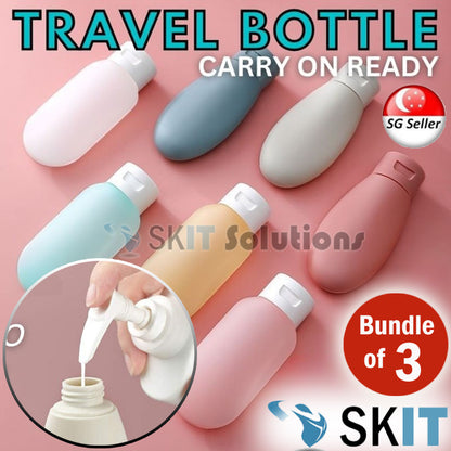 3pc/Set TSA Approved Travel Bottle Leakproof Refillable Container 60ml 100ml Tube Toiletries Shampoo