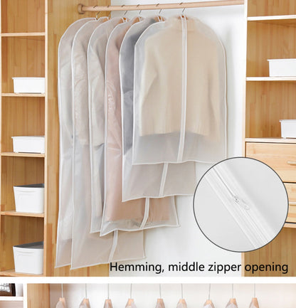 Clothes Organizer Storage Bag Garment Zip Dust Cover Suit Dress Clothing Plastic Cloth Protector