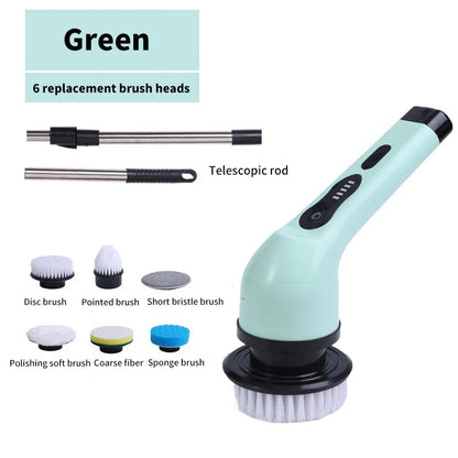 9 in 1 Electric Spin Scrubber Rechargeable Cleaning Brush Set with Replaceable Heads Tile Bathroom