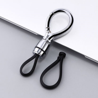 Car Hanging Rope Keychain Metal Key Holder Rotatable Key Ring Silicone Loop for Car Motorcycle Keys
