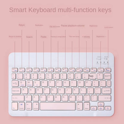 10 Inch Wireless Bluetooth Keyboard + Wi-Fi Mouse Set Rechargeable Tablet Smartphone Laptop Windows