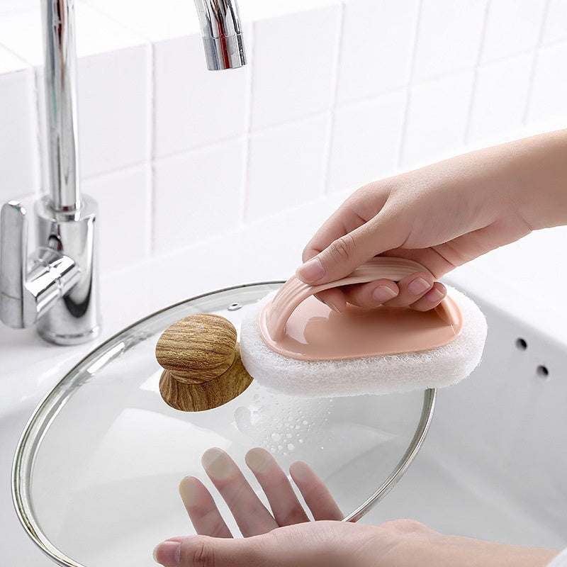 Multi Purpose Bathroom Cleaning Brush Soft Magic Sponge With Handle Bathtub Wall Tile Pot Wash Tool