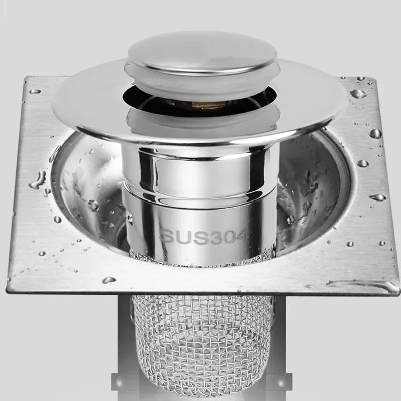 Stainless Steel Washbasin Plug Drain Filter Strainer Anti Odor Pop Up Core Stopper Hair Catcher Sink