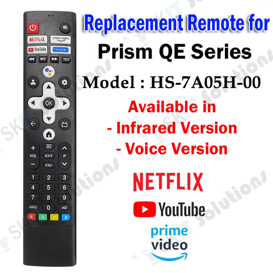 Universal Replacement Remote Control for PRISM+ QE-Series 4K Smart Android TV for Prism + QE Series
