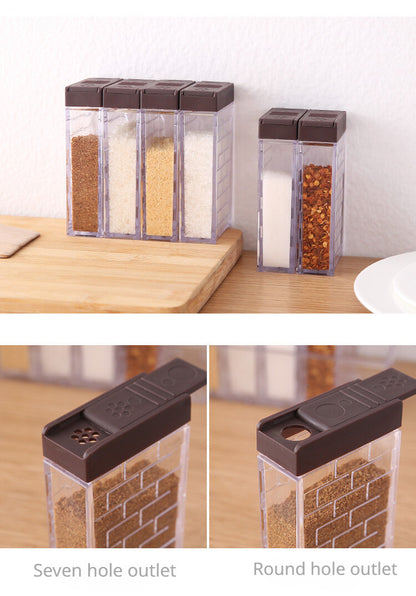 Transparent Spice Storage Box Salt Pepper Shaker Multi-Purpose Seasoning Condiment Container Jar Set