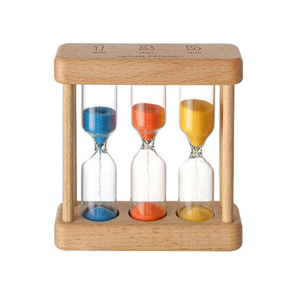 1/3/5Min Wooden Sand Glass Timer Hourglass 1 3 5 Minute Kitchen Study Desk Decor Gift Clock for Kids