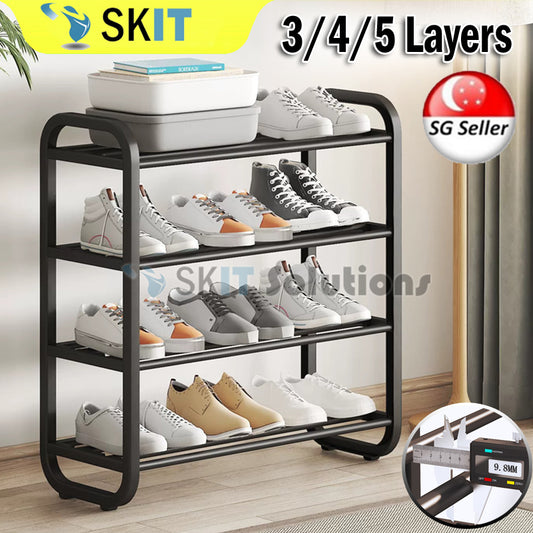 Multi-Layer Shoe Rack Waterproof Steel Pipe Dustproof Easy Assemble Storage Shelf for Home Dormitory