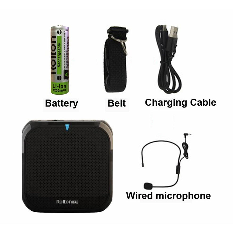 Rolton K400 Mini Bluetooth Loudspeaker Voice Amplifier w/ Mic USB MicroSD Portable Teaching Speaker