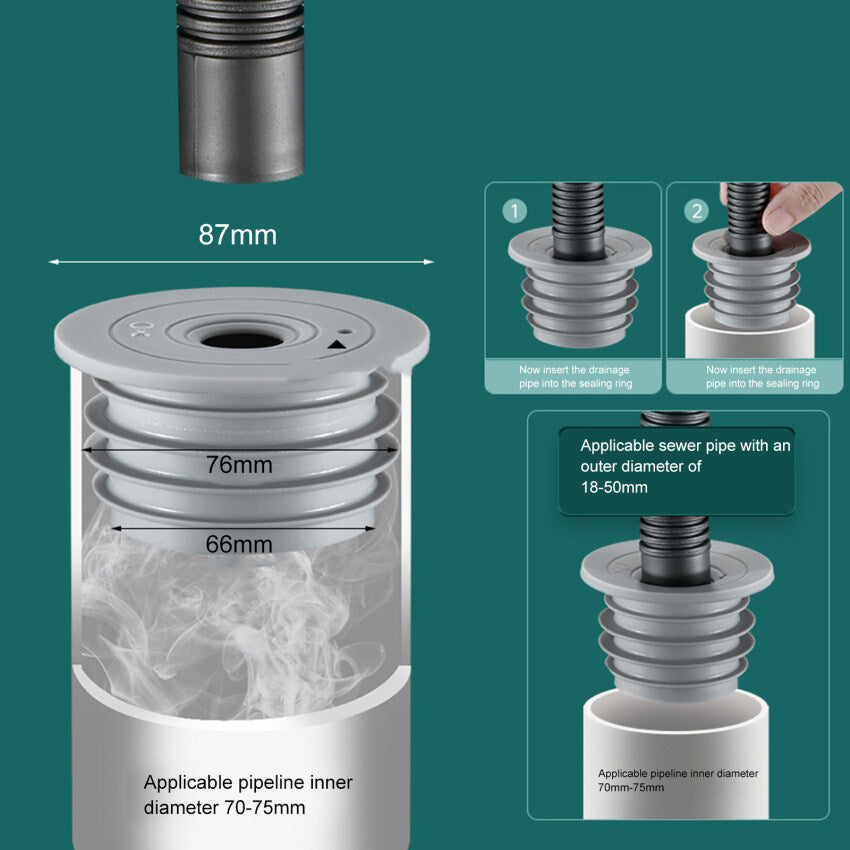 Silicone Drain Pipe Sealing Plug Sewer Deodorant Anti-Odor Seal Ring Cover Kitchen Washing Machine Drainage Basin Floor