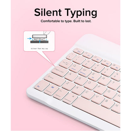 10 Inch Wireless Bluetooth Keyboard + Wi-Fi Mouse Set Rechargeable Tablet Smartphone Laptop Windows