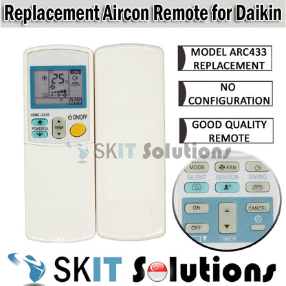 Replacement Daikin Aircon Remote Control Air Conditioner Controller ARC433 Series A1 ARC433A75 A83 A55 433B46 B70 B71