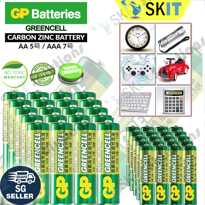 20/40/80pcs GP Greencell AA AAA Battery 1.5V Carbon Zinc Batteries for Toy Clock Remote Control Mouse