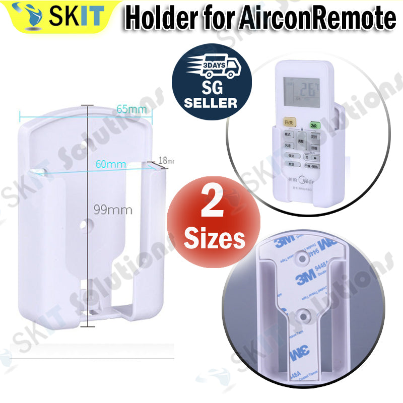 Small / Large Universal Aircon Remote Wall Mount Holder Bracket w/ 3M Adhesive / Screw Mount Option
