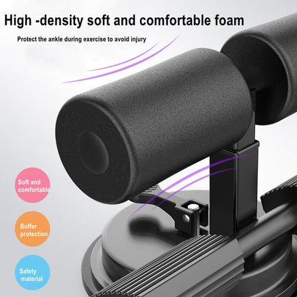 Upgraded Sit Up Bar With Resistance Band Suction Cup Adjustable Foot Support Abs Trainer Home Gym