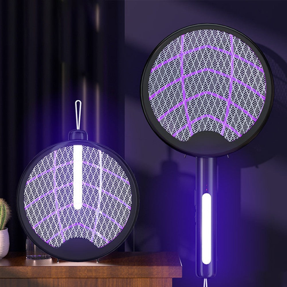 3in1 Electric Mosquito Swatter UV Light Lamp Trapper USB Rechargeable Bug Fly Zapper Killer Racket