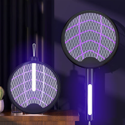 3in1 Electric Mosquito Swatter UV Light Lamp Trapper USB Rechargeable Bug Fly Zapper Killer Racket