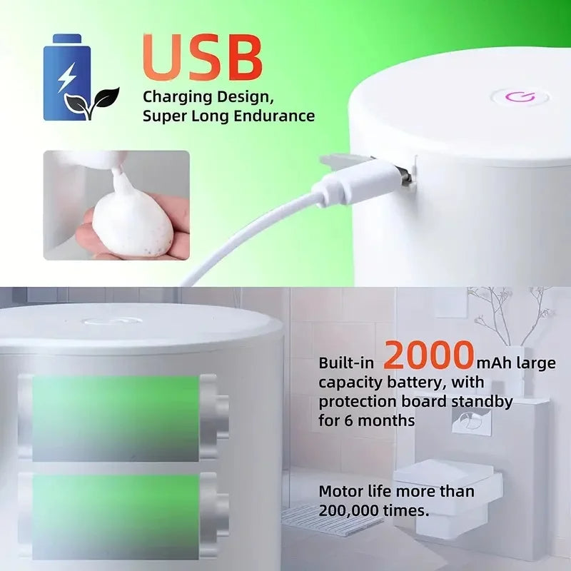 350/600ml Automatic Soap Dispenser Foam/Liquid Gel Hand Free Touchless Smart Auto Dish for Bathroom