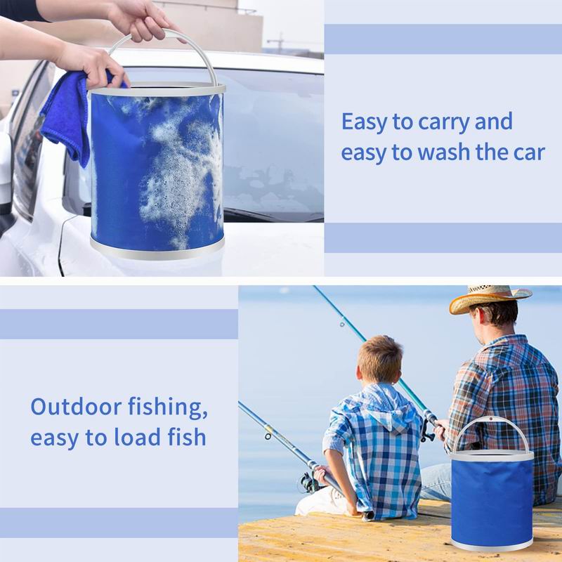 20L/13L/11L/9L Round Folding Water Pail Bucket Foldable Barrel Dish Tub Car Washing Fishing Camping Mopping Gardening