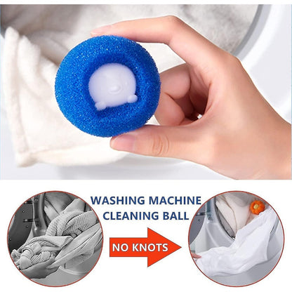4pc/pack Magic Washing Machine Sponge Laundry Ball Hair Removal Decontamination Anti Tangle Reusable