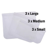5PCS Silicone Food Storage Ziplock Bag Reusable Freezer Bag Containers Leakproof Stand Up Zip Shut Snack Sealing Bag
